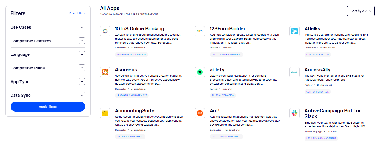 Activecampaign Apps and Integrations