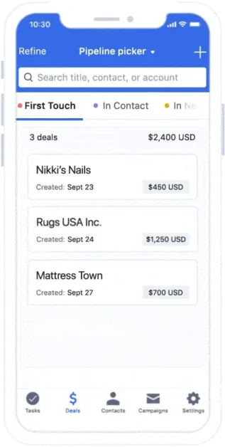 Mobile App UI – “ActiveCampaign iOS Dashboard