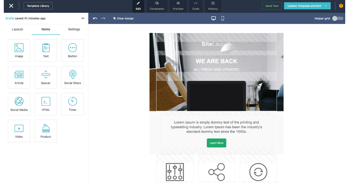 Moosend campaign editor