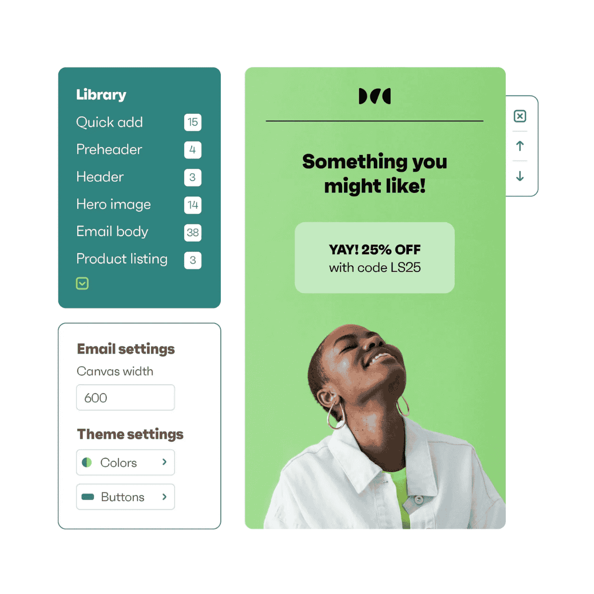 Omnisend drag & drop email editor