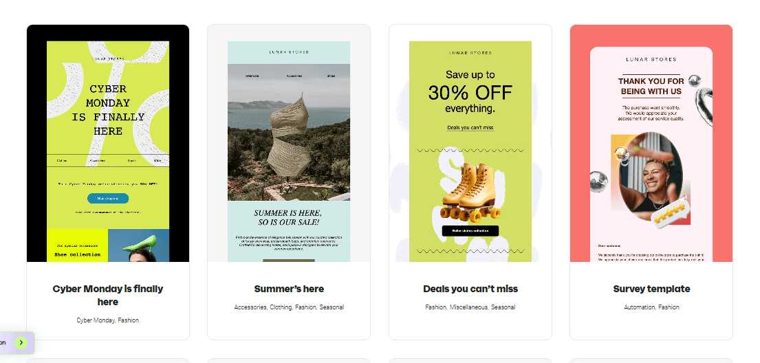 omnisend e-commerce templates