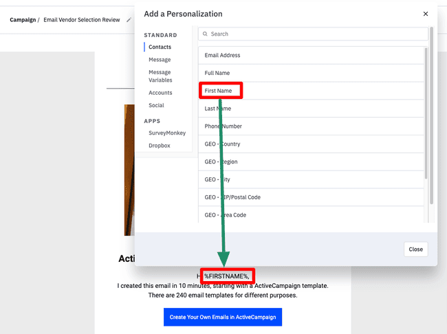 adding-personalization-to-email-campaigns-in-activecampaign