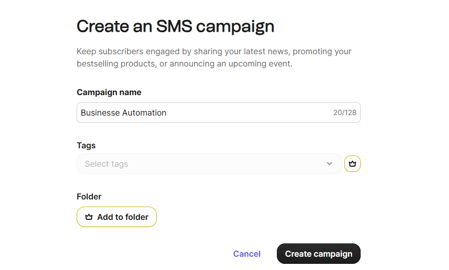 Brevo sms campaign