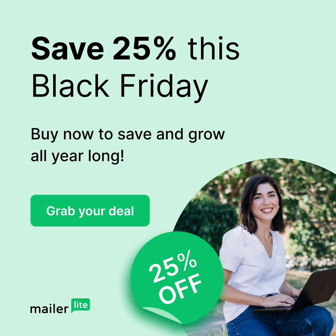 MailerLite black friday discount offer